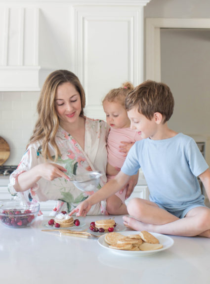 Healthified Pancakes with Fresh Summer Cherries